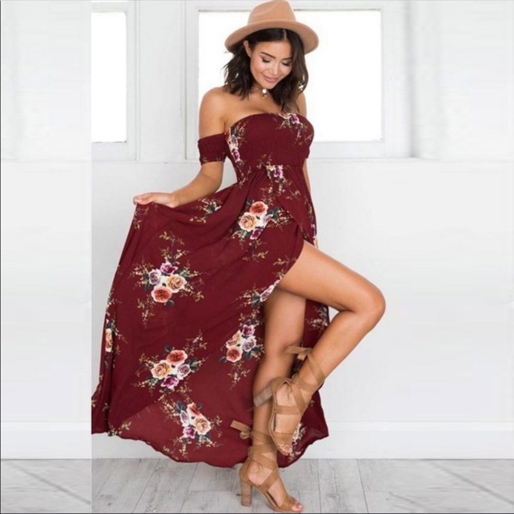 ✖️ SOLD ✖️ Boho style wine red dress ✖️ SOLD ✖️
